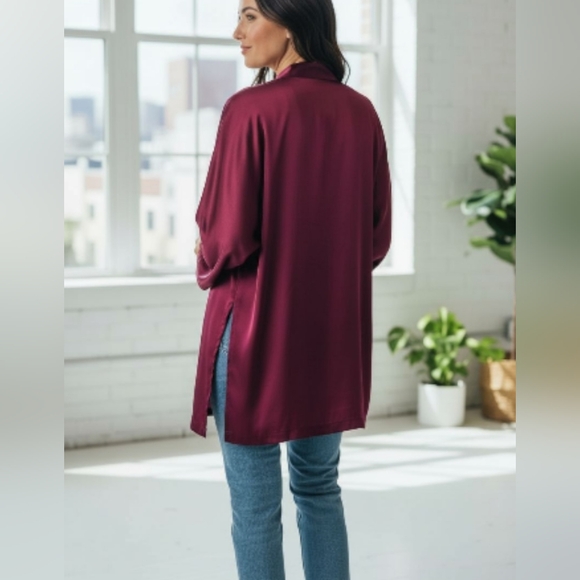 Embroidered Dragon Kimono Jacket Burgundy Size XL? - Picture 7 of 9